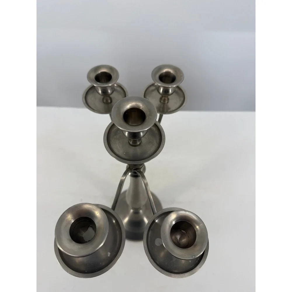 Pier 1 5-Arm Metal Candelabra Candle Holder Silver‎ Tone